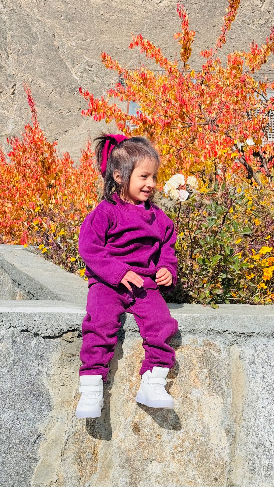 Deep Purple Fleece Sweat set Kids