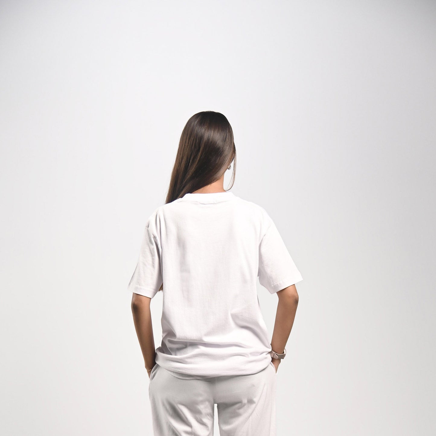 Pretty Solid T Shirt — White (Box Fit Women)