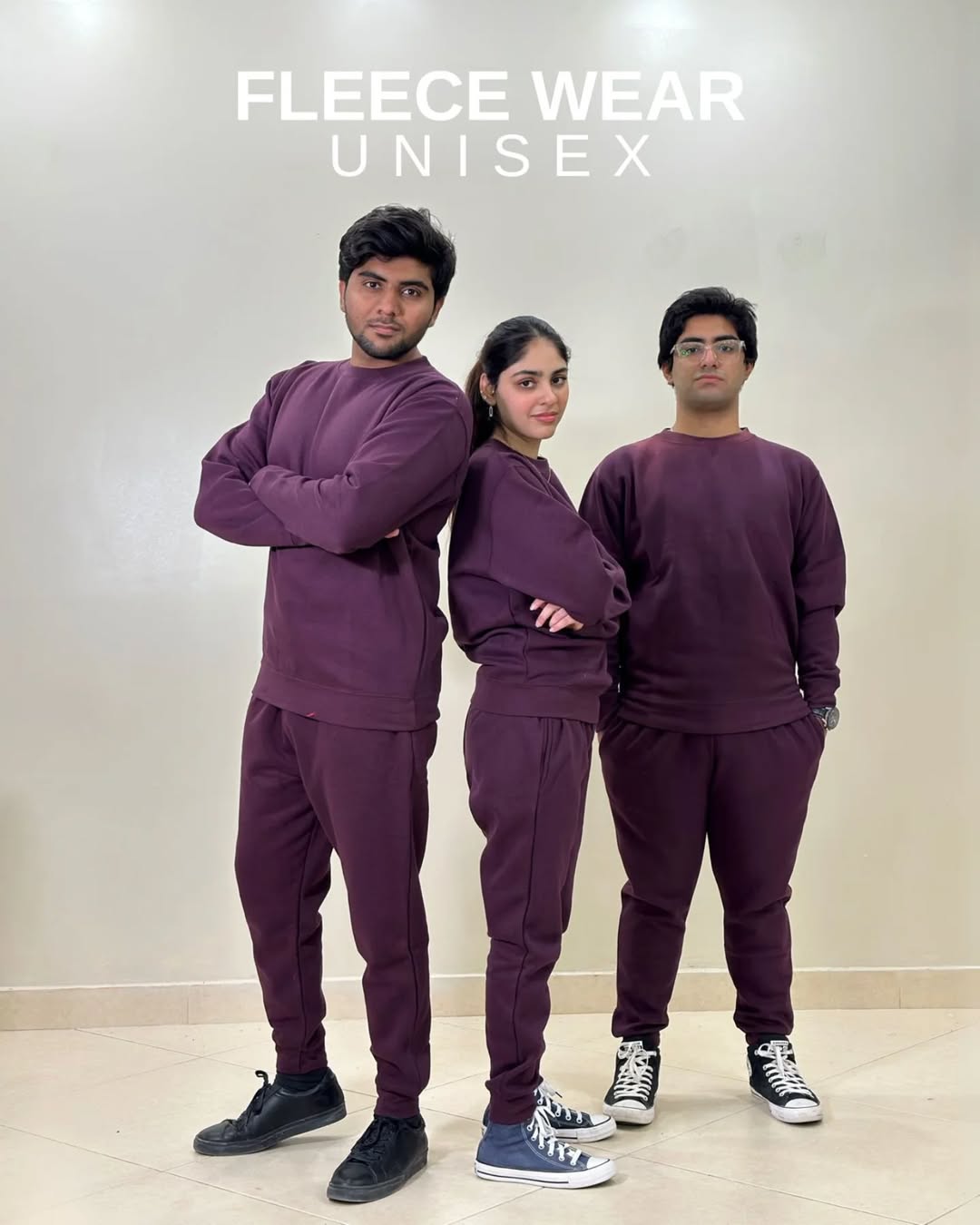 Deep Purple Sweat Set Regular Fit