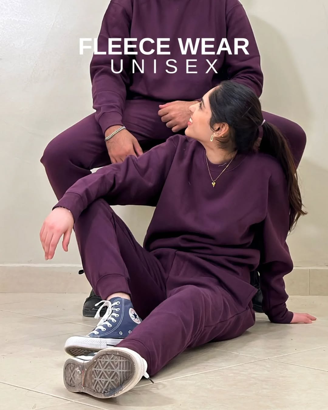 Deep Purple Sweat Set Regular Fit