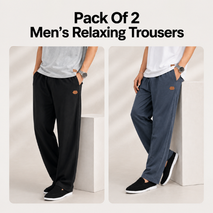 Pack Of 2 - Pretty Solid Relaxing Trousers - Unisex ( Special Offer )