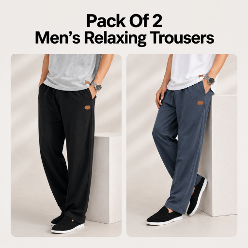 Pack Of 2 - Pretty Solid Relaxing Trousers - Unisex ( Special Offer )