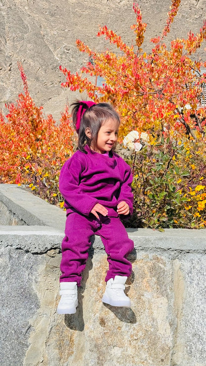 Deep Purple Fleece Sweat set Kids