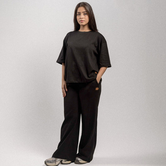 Pretty Solid Trouser — Black (Wide Legged Women)