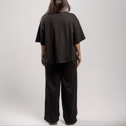Pretty Solid Trouser — Black (Wide Legged Women)