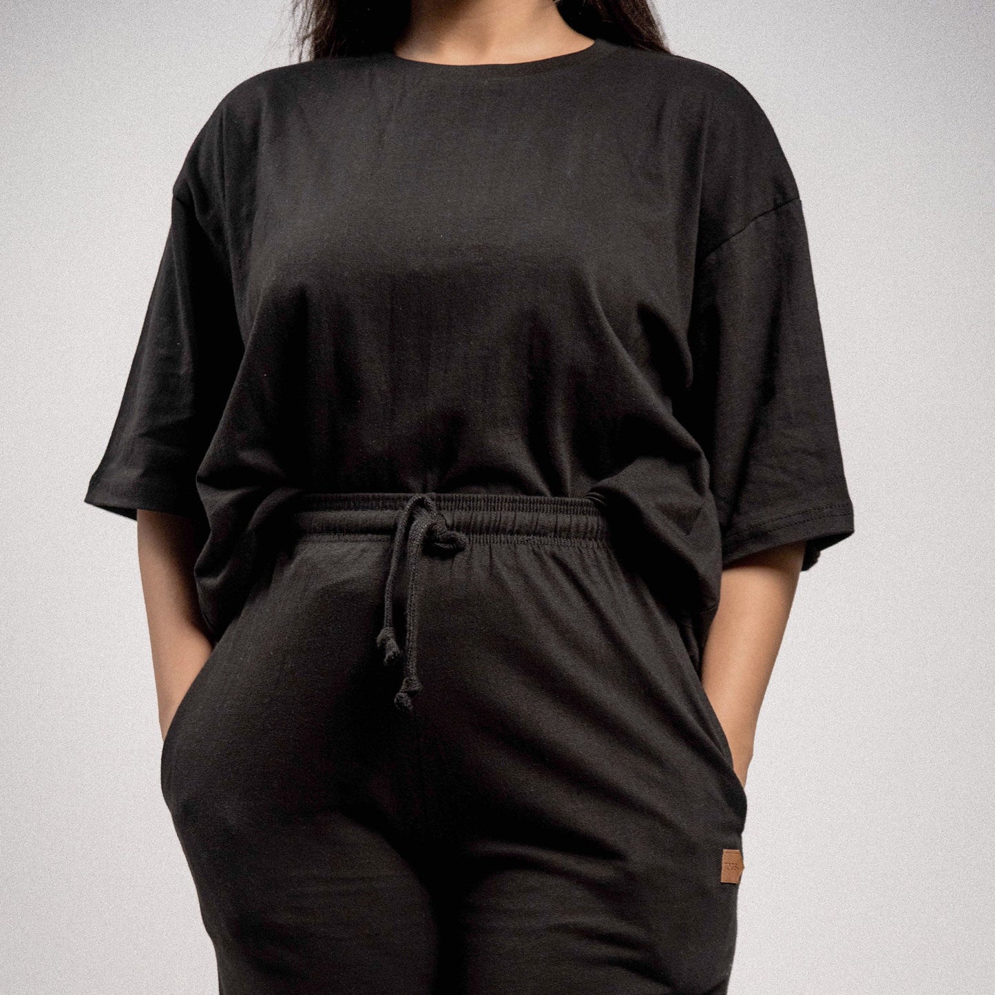 Pretty Solid T Shirt — Black (Box Fit Women)