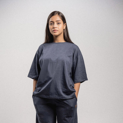 Pretty Solid T Shirt — Navy (Box Fit Women)