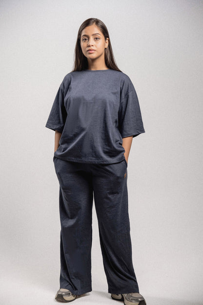 Pretty Solid Trouser — Navy Blue (Wide Legged Women)