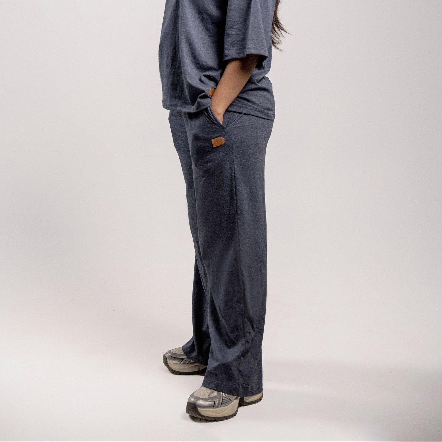 Pretty Solid Trouser — Navy Blue (Wide Legged Women)