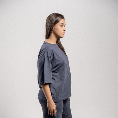 Pretty Solid T Shirt — Navy (Box Fit Women)