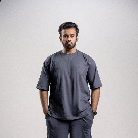 Pretty Solid T Shirt — Navy Blue (Loose Fit Men)