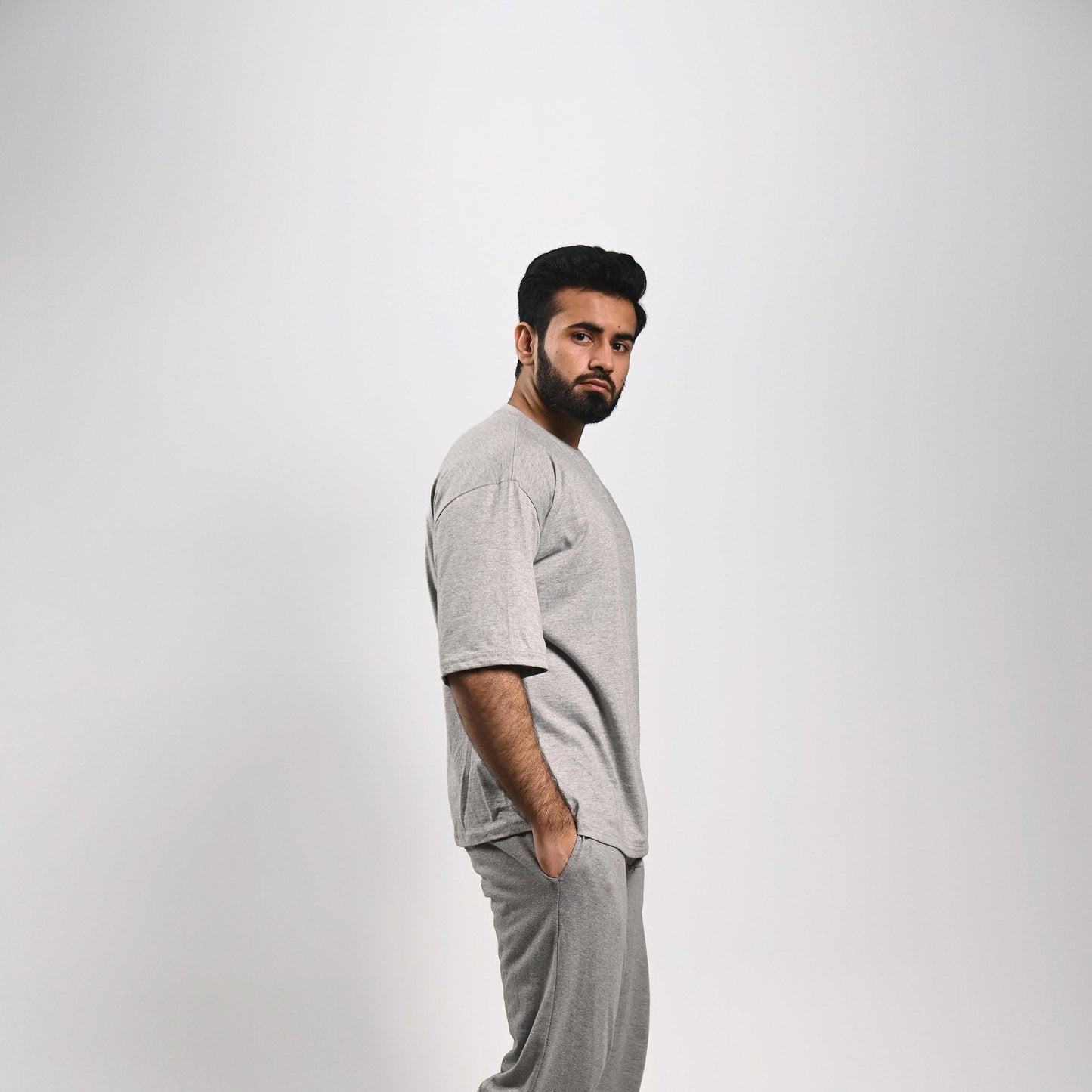 Pretty Solid T Shirt — Grey (Loose Fit Men)