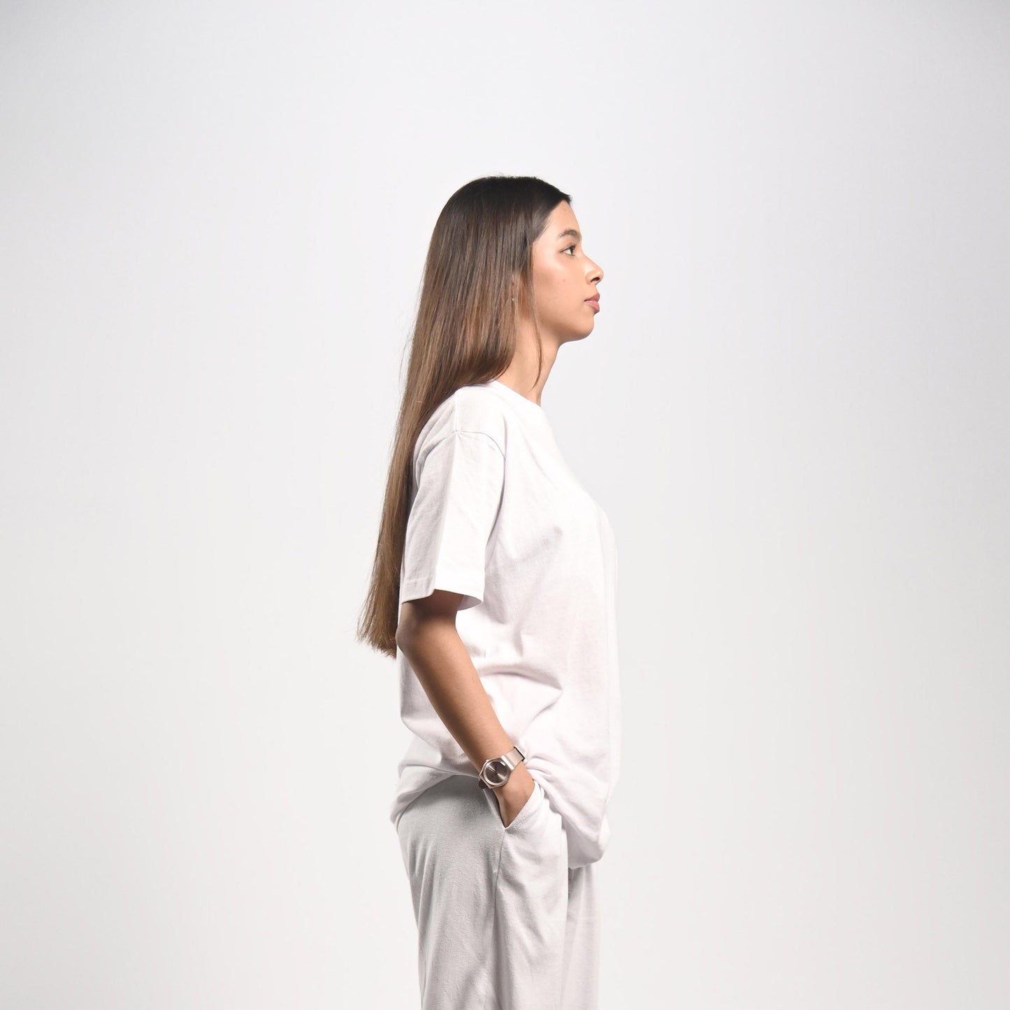 Pretty Solid T Shirt — White (Box Fit Women)