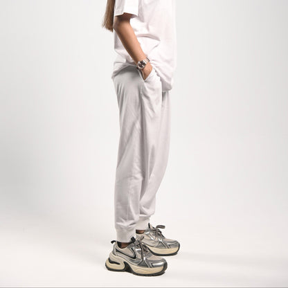 Pretty Solid Jogger Pants — White (Men and Women)