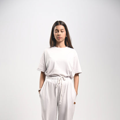 Pretty Solid T Shirt — White (Box Fit Women)