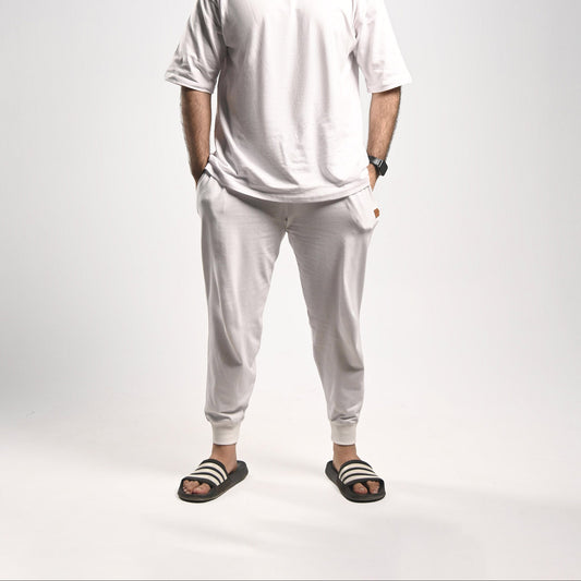 Pretty Solid Jogger Pants — White (Men and Women)