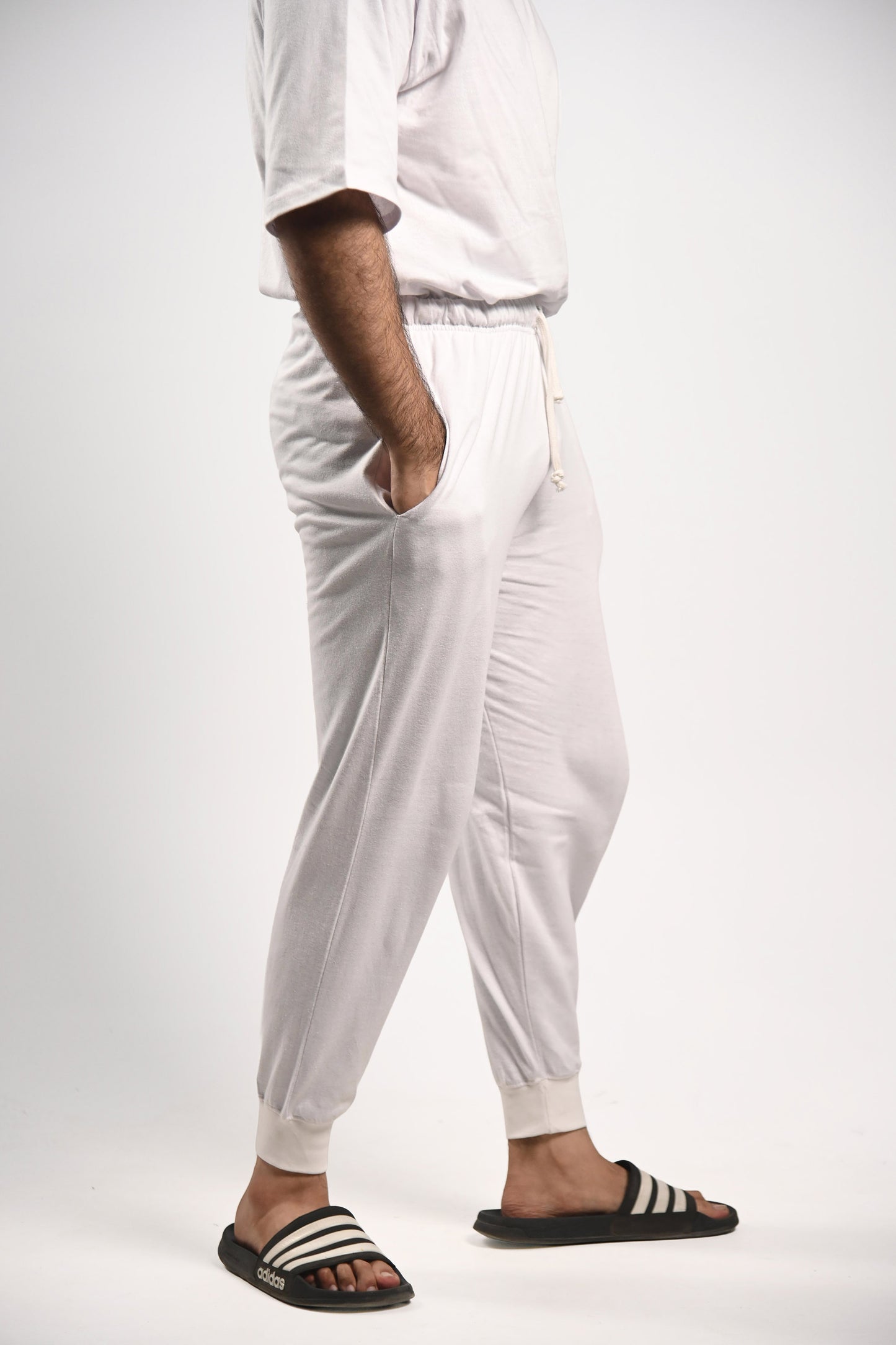 Pretty Solid Jogger Pants — White (Men and Women)
