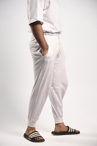 Pretty Solid Jogger Pants — White (Men and Women)