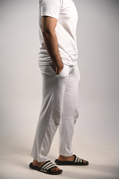 Pretty Solid Relaxing Trouser — White (Men and Women)