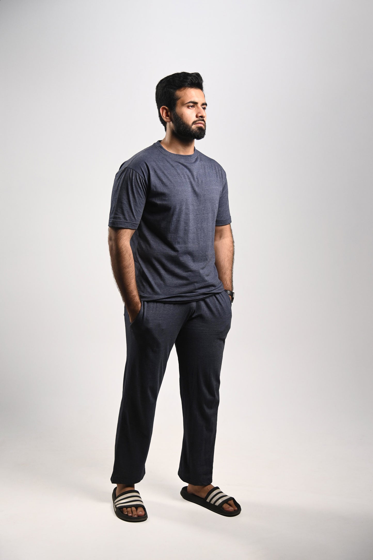 Pretty Solid Relaxing Trouser — Navy Blue (Men and Women)
