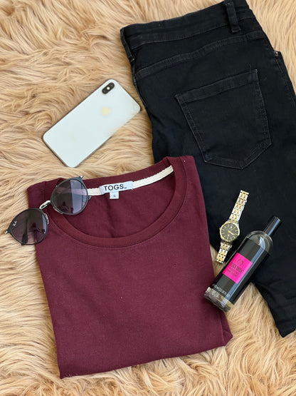 Solid Round Neck Half-Sleeves T-shirt Unisex