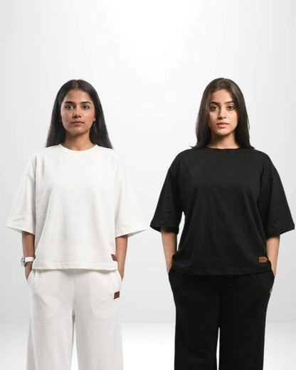 Pretty Solid Wide-Leg Trouser + Box Fit T-Shirt Bundle ( Women )