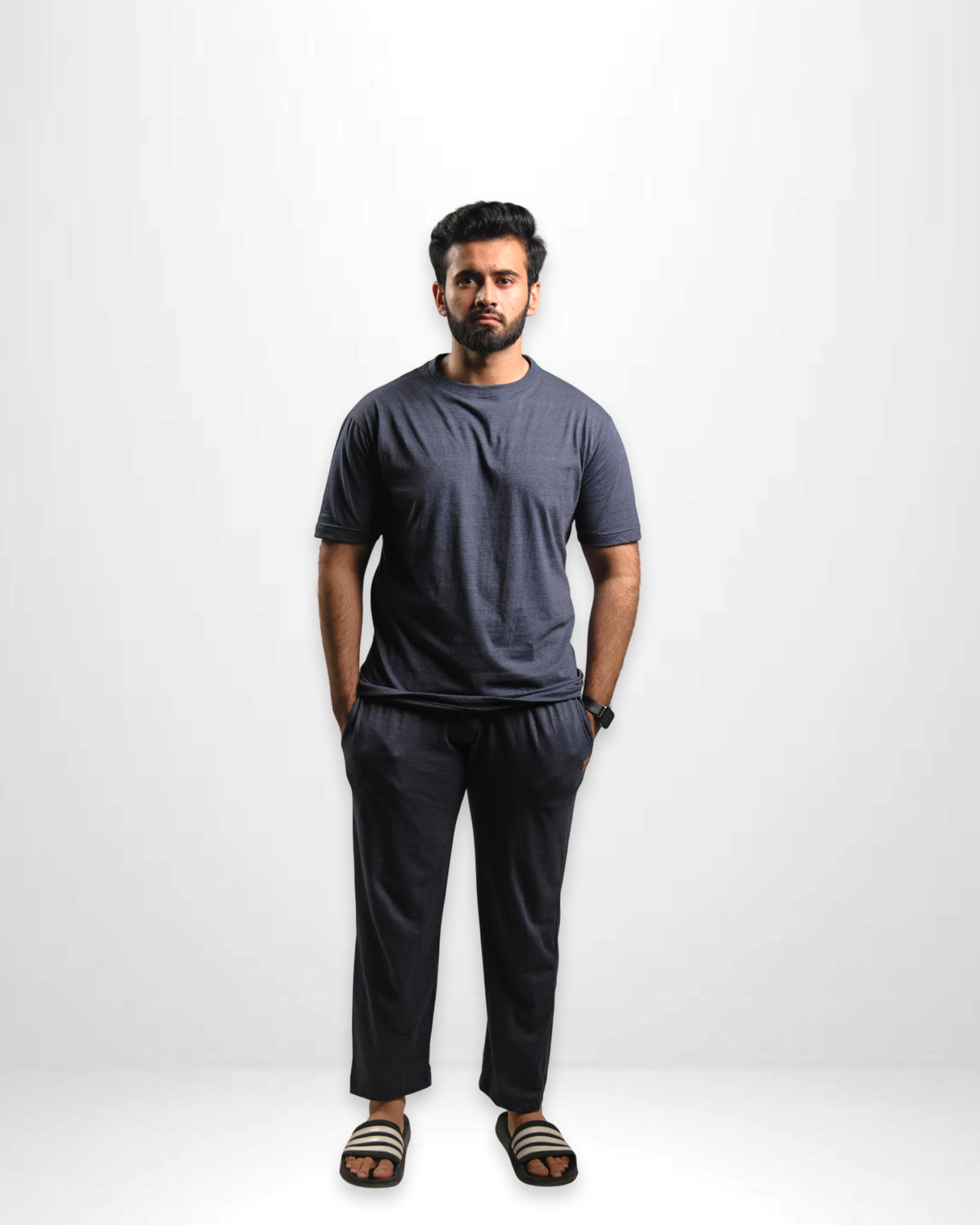 Pretty Solid Relaxing Trouser + Regular Fit T-Shirt Bundle ( Men )