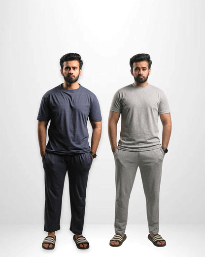 Pretty Solid Relaxing Trouser + Regular Fit T-Shirt Bundle ( Men )