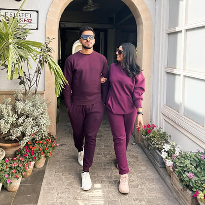 Deep Purple Sweat Set Regular Fit