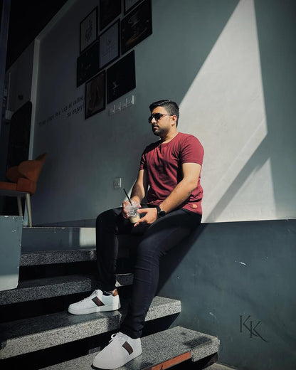 Solid Round Neck Half-Sleeves T-shirt Unisex