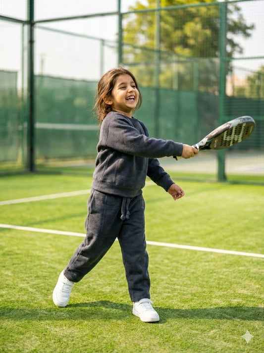 Charcoal Fleece Sweat Set Kids