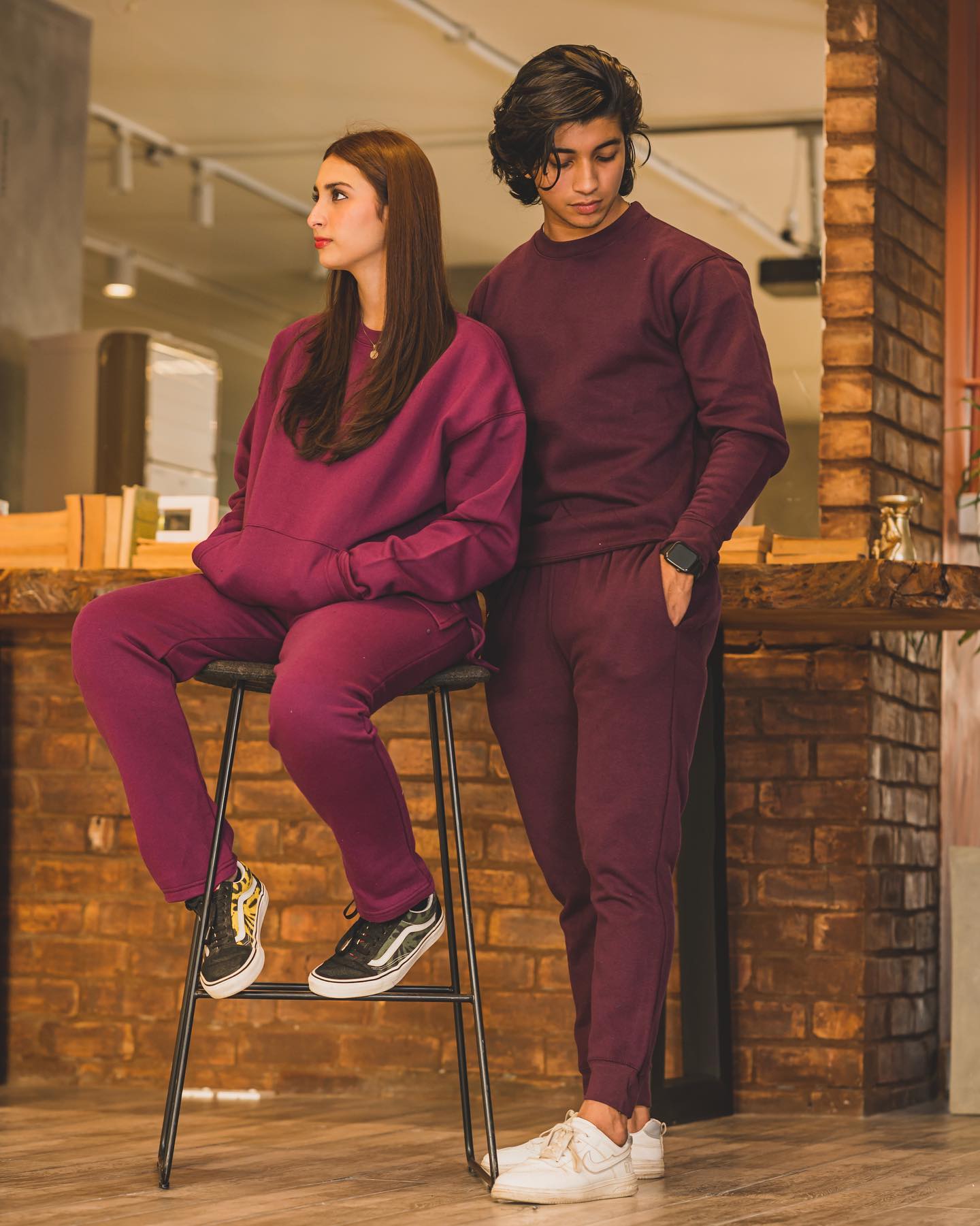 Deep Purple Sweat Set Regular Fit